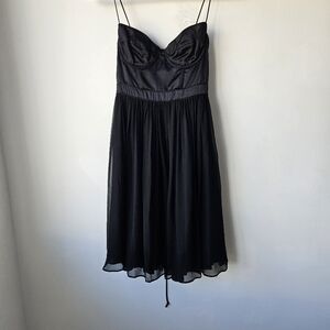 Ingwa Melero Dita Black Silk Bustier Lace Up Mini Dress